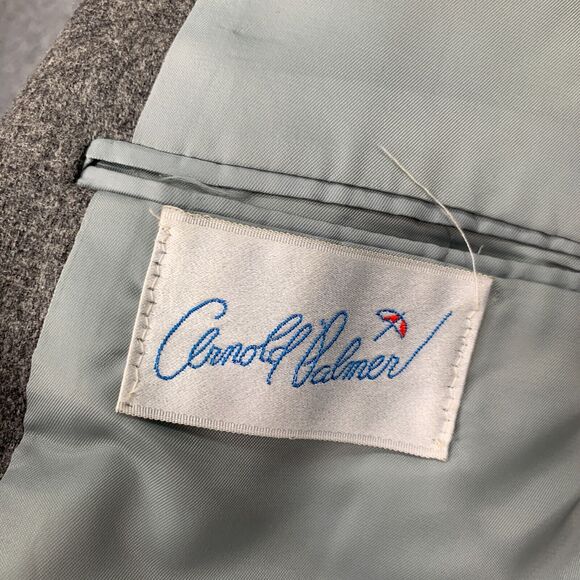 Vintage Arnold Palmer Blazer Men 42L Long Gray Wool 2 Button Sport Coat Made USA - Picture 4 of 15